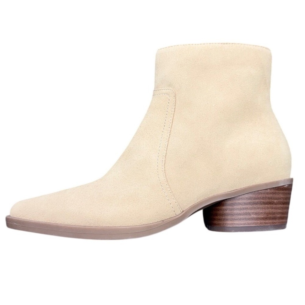 Dolce Vita Womens‎ Tan Suede Pointed Toe Ankle Booties Sand Block Heel Size 6.5W